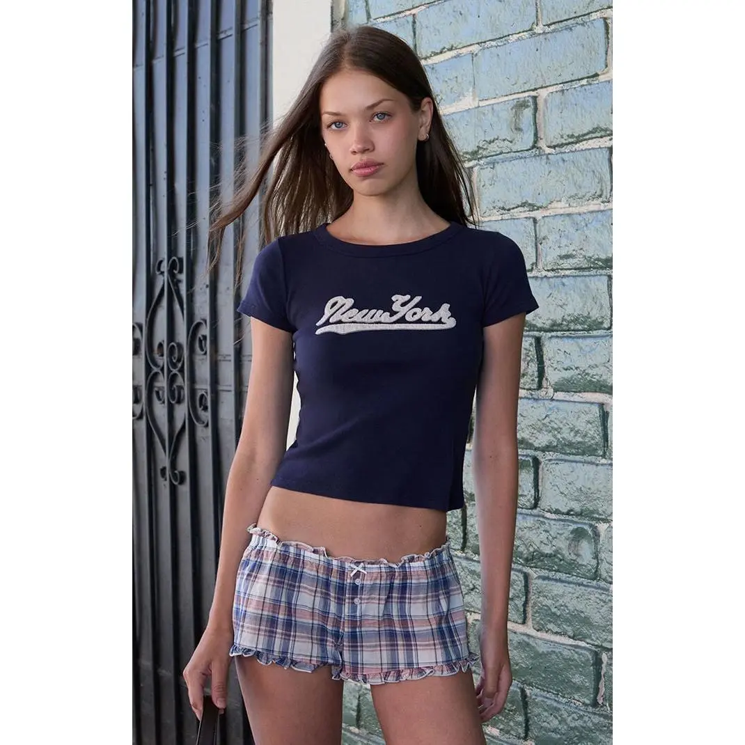 John Galt Women's Navy Ashlyn New York Cropped Top - Multicolor
