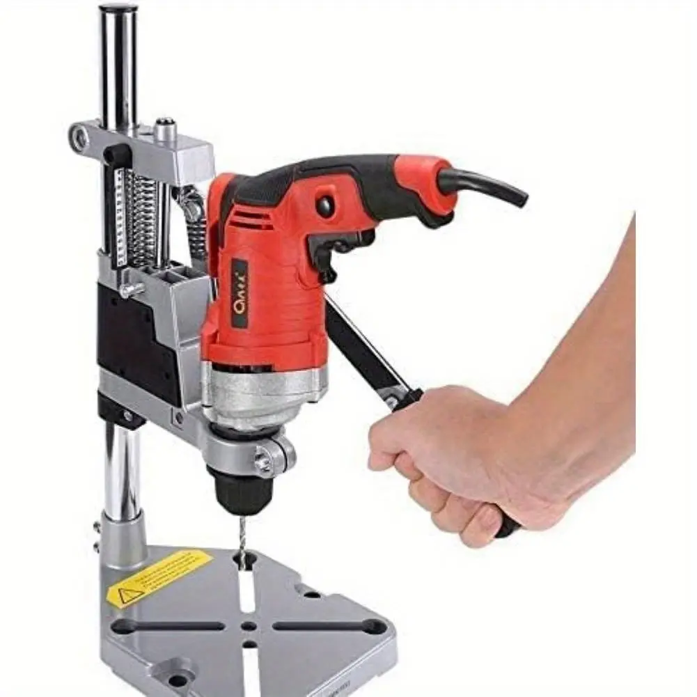 Multifunctional Electric Drill Holder with Clamp for Drilling Press Bench Work Bench for with Base 38 & 43mm, Carbon Steel, Hex Wrench, 150 * 150Mm Bottom, Clamp Holder, 25Mm Shaft Diameter