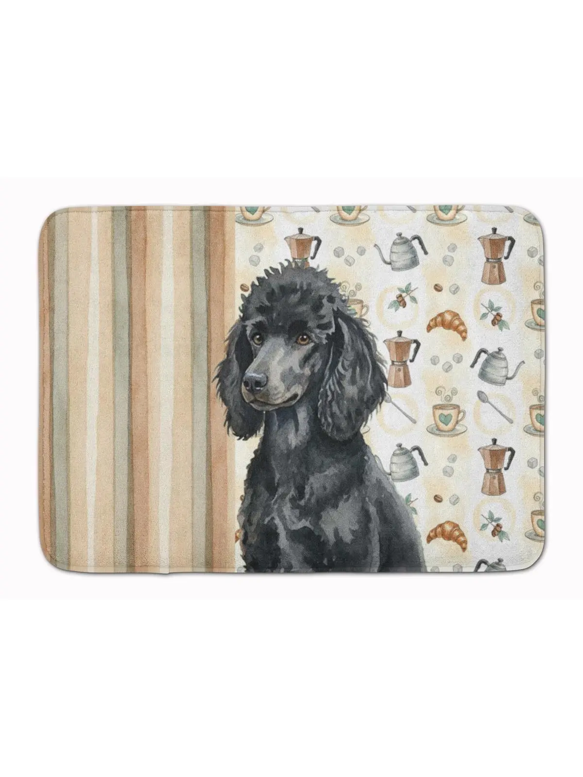 Carolines Treasures WDK7569RUG 19x27 in. Standard Black Poodle Animal-Inspired Art-Themed Cozy Cushioned Memory Foam Coffee Bar Kitchen Mat, Animal-Inspired Kitchen Rugs, Art-Themed Kitchen Rugs