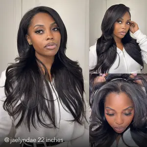 [3 In 1 Half Wig] Wavymy Pre-Styled Upgrade Drawstring  3 In 1 Seamless Flip Over Half Wig Lazy Layered Yaki Wave Wig  100% Human Hair 200% Density No Glue No Lace #SummerVibes #DealsForYouDays
