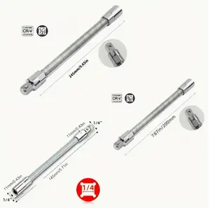 3-in-1 Universal Electric Socket Wrench Set | Bendable Shaft, Extension Rod & Force Connector for Effortless Home, Auto & Office Repairs