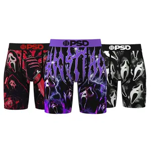 PSD Men's Ghostface Boxer Brief 3 Pack - Standard Length 7 Inch Inseam, Soft and Breathable Poly Blend Fabric