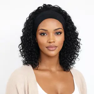 30 Seconds & Done! ️ Deep Curly Headband Wig – Short Bob, No Lace, No Glue  100% Human Hair #headbandwig #wearandgowig