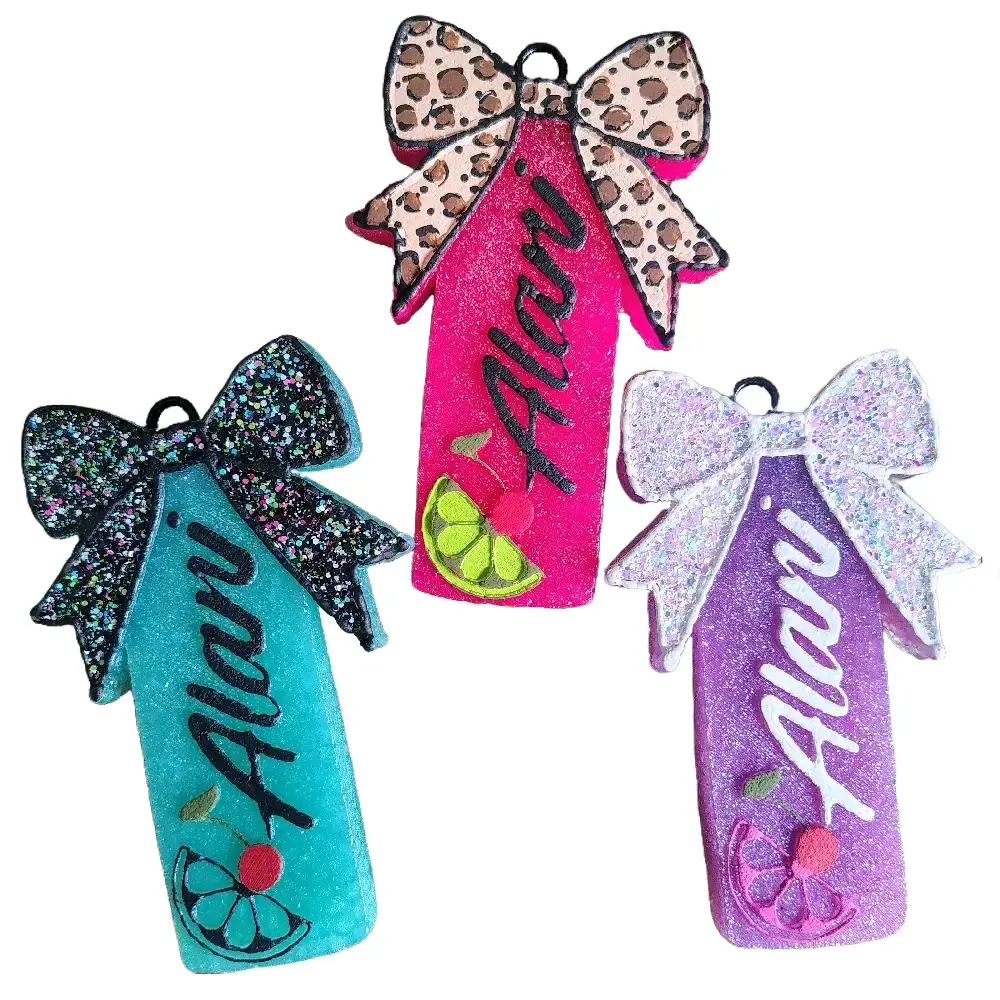 Girly Car Accessories, Car Fragrance Set, Energy Drink-Style Freshie Diffuser with Leopard Print and Glitter Bows for Vehicle Interiors, Car Scents, Vehicle Accessories