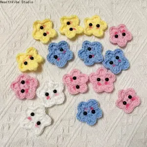 Handmade Crocheted Yarn Hammock Accessories - Creative, Colorful Little Stars, Cute Floral Embellishments for Clothes