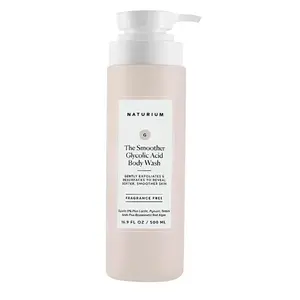 Naturium – The Smoother Glycolic Acid Exfoliating Body Wash with 5% AHA Blend & Red Algae, Gentle Daily Resurfacing, Fragrance-Free – Naturium