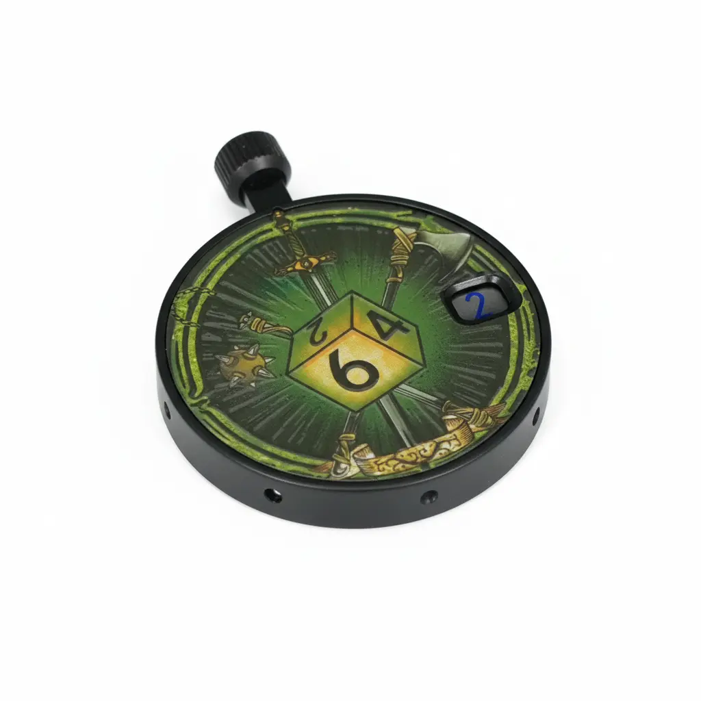 SURPASS CNC-Machined Compact Aluminum Alloy D6 Dice Spinner Pocket Watch - Vintage Fidget Toy, EDC Gear for EDC Collectors 12 Years Above, Portable Collectibles with Built-In Loop Pendant for Dungeon Masters, Fidget Toys, Everyday Carry
