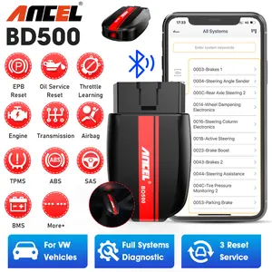 ANCEL BD500 Bluetooth Diagnostic Scan Tool for VW Audi Seat Skoda Diagnosis, Full Systems Volkswagen OBD2 Scanner Vag Car Code Reader with Battery Check EPB Reset for iPhone, iPad & Android