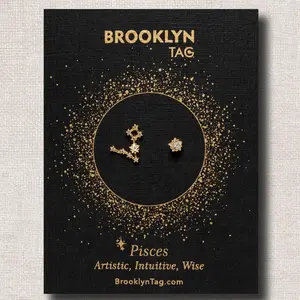 Zodiac Constellation Mismatched Stud Set with Zircon