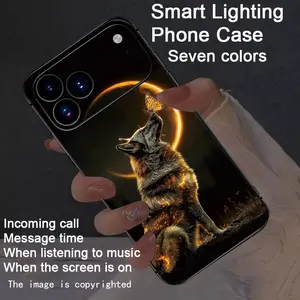 Wild and Gentle 17 Air/17Pro/17promax/16promax/15promax/14promax/13promax/12promax/11promax/XSmax/XR/X/XS/7G  Colorful Intelligent Luminous Voice Controlled Phone Case - Luminous Technology, Elegant Daytime Design, Enhanced Nighttime Visibility, Trendy Fa