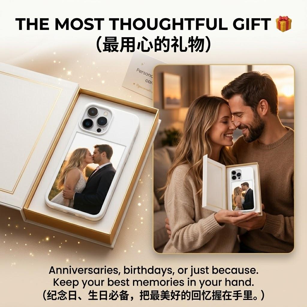 Custom Photo Phone Case with Card Holder | Aesthetic Photocard Clear Wallet Cover | Personalized Picture Frame Case | Y2K Couple Gift