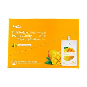 JAYONE Konjac Jelly Mango Flavor - Low Calorie, 0 Fat, 0 Sugar Snack, 150ml x 10 Pouches, 6 Kcal per Pack, Healthy Korean Treat