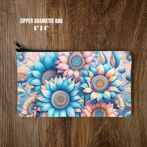 Zipper Cosmetic Bag - Pastel Flowers