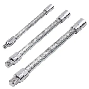 1/2 Inch Shank Flexible Socket Extension Ratchet Tools, 350mm Length, Heat-Treated Chrome Vanadium Steel Construction, Flexible Spring Steel Shaft, Anti-Rust, Durable for Automotive & Motorcycle Car Repair