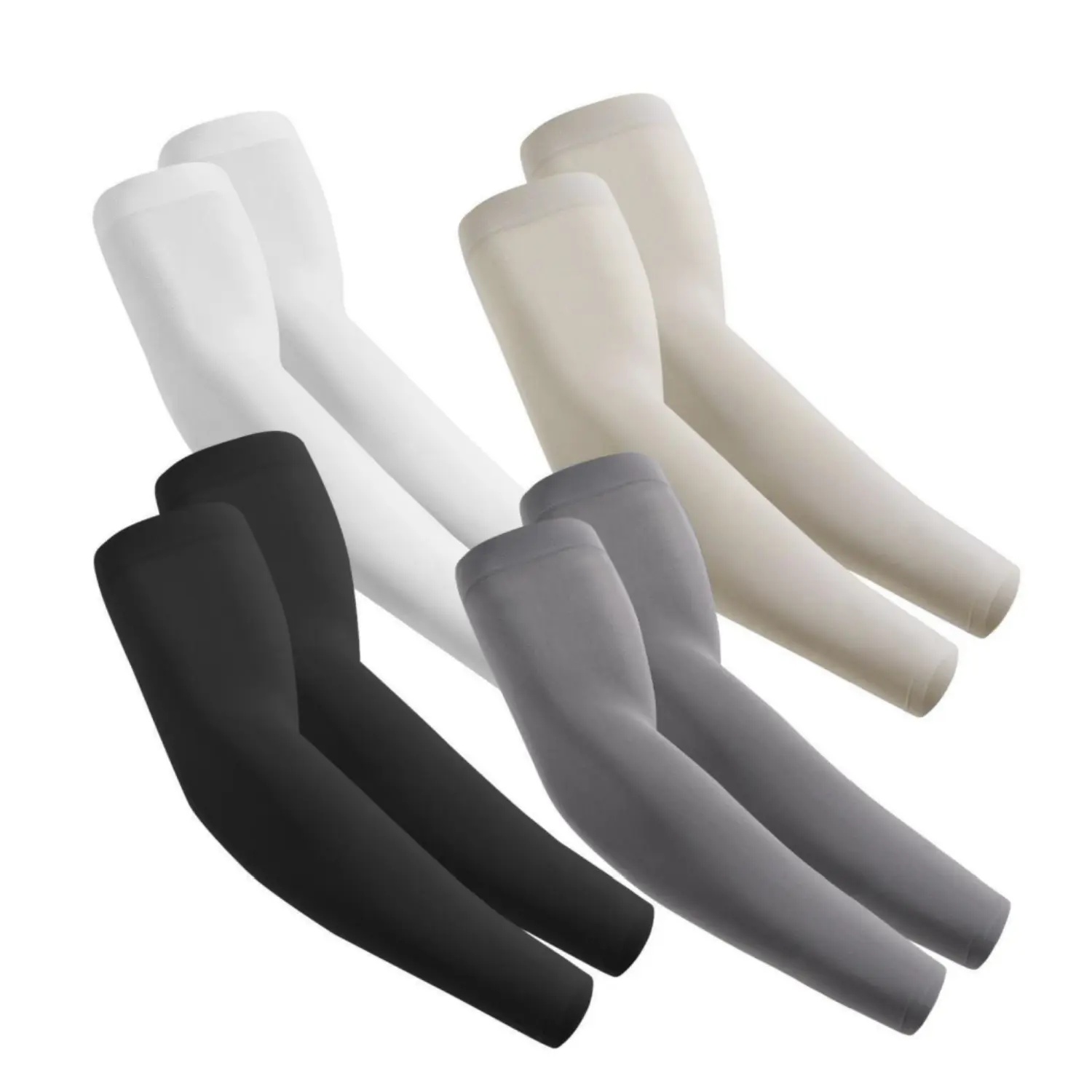 4-Pairs Cooling Compression Arm Sleeves (Cooling Arm Covers) for Men & Women, UPF50 UV Sun Protection Sleeves for Work & Sport, Tattoo Cover Up - Home Improvement Building Supplies Accessory, Cooling Protective Sleeves
