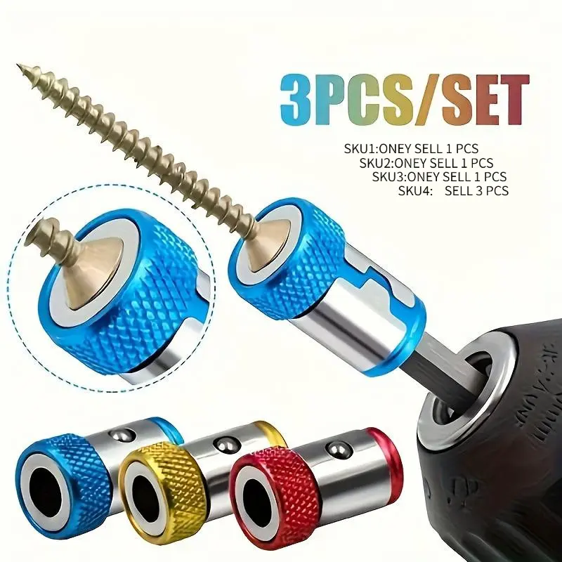 Magnetic Screw Holder, 1/4 Inch 6.35mm Metal Screw Holder, Heavy Duty Power Tool Accessories for Home Repair DIY Tool