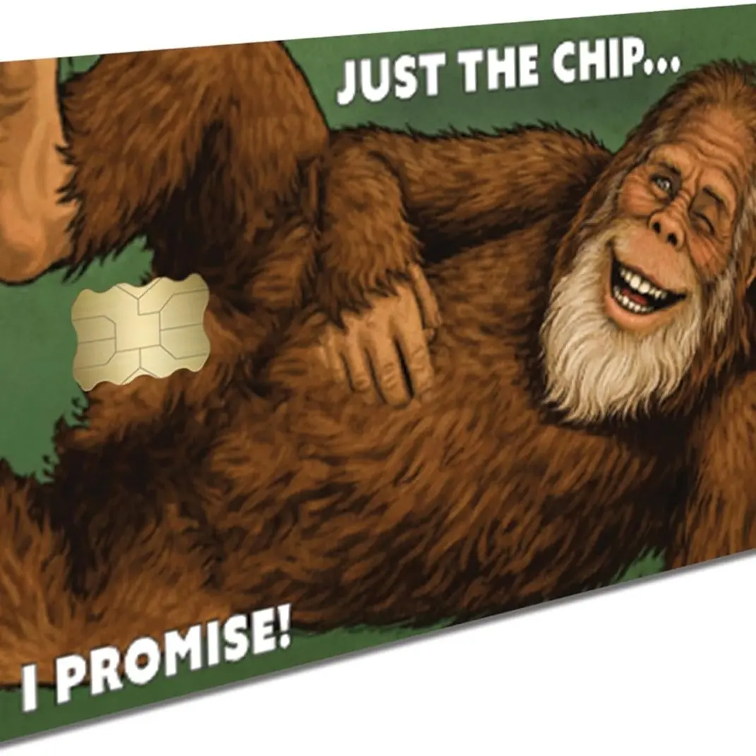 Funny Bigfoot Just The Chip Credit Card Skin Sticker Cover Decal Wrap