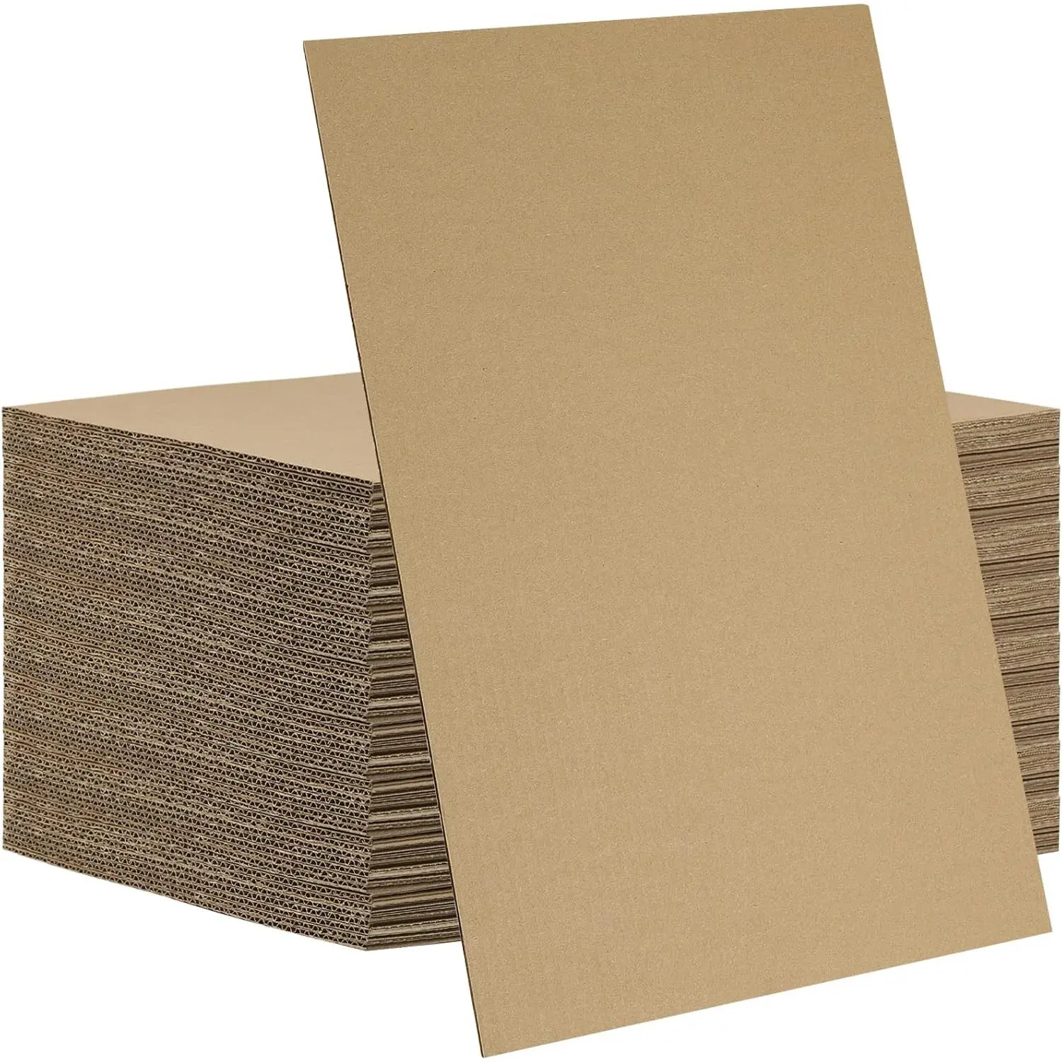 100 Pcs 8 x 10 In Synthetic Brown Corrugated Cardboard Sheets, 0.12 Inch/1/8 Inch Thick, Office Stationery for Packing Mailing, Manufacturer Warranty