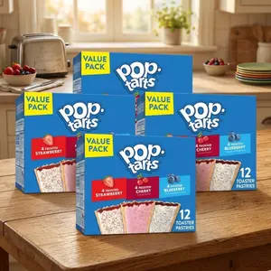4 Packs Pop-Tarts Variety Pack (12 Ct) – Toaster Pastries Breakfast Snacks, Kids Lunchbox Treats, Ready-to-Eat Sweet Snack, Multiple Flavors