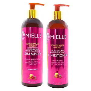 Mielle Organics Pomegranate & Honey Shampoo & Conditioner Bundle Set 12 fl oz Each Haircare Hydrating