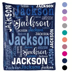 1PC Personalized Name Blanket, Custom Name Gift Blankets, 280GSM Skin-Friendly Flannel Throw, Soft Warm Carpet for Sofa, Bed, Nap and Office Use, Perfect Birthday, Couple, Mother’s Day and Graduation Gift for Friends and Family