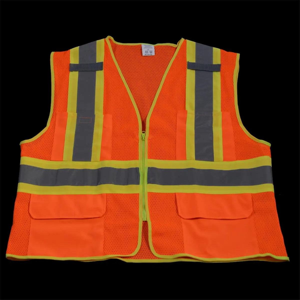 Petra Tools Safety Vest for Men, ANSI Class 2 High-Visibility Orange Mesh with Zip Front, Reflective Tape, and 3-4 Pockets, Male Sizes 2X & 3X, Zipper, Mesh Fabric