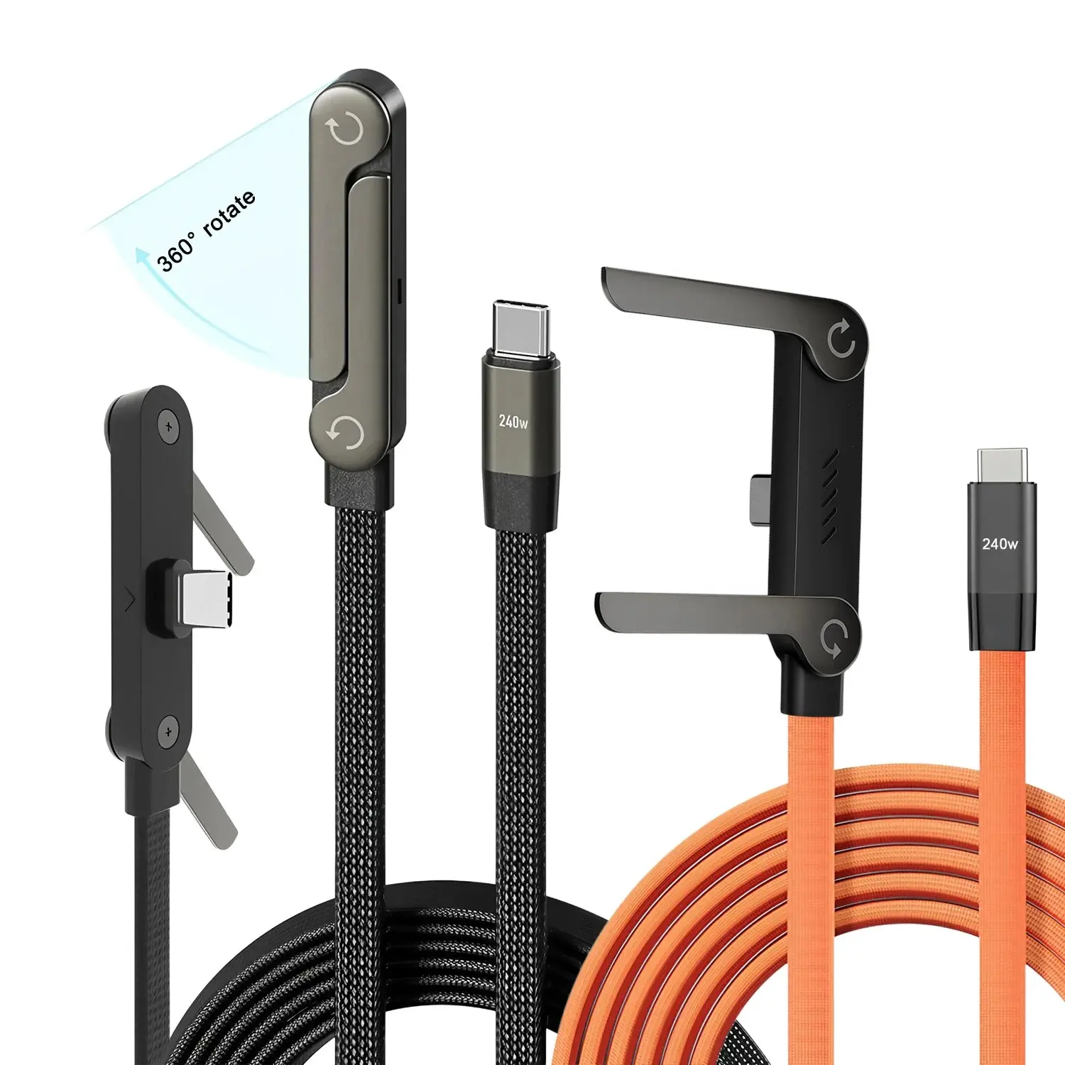 240W Super Fast Charging,Invisible Holder Charger Cable with Stand,Built-in Phone,Type C Braided Design for Gaming Office Travel Plug Cellphone