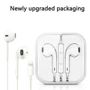1-Pack Lightning Flat-Head Wired Earphones, Earbud Headset, Minimalist Style, Wired Control & Call Function, Must-Have for Watching Dramas & Listening to Music on iPhone/iPad