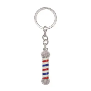 Scalpmaster Barber Pole Keychain "Silver"