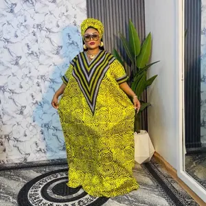 Customized African Print+Asooke, Free Sized Dress, One Size Fits All Dress For Beautiful Women Comfort Summer Womenswear, Comfortable Style Vneck Piece Casual Maxi Available in Various Colors for Everyday Use