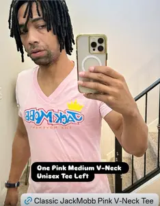 Classic JackMobb Graphic Pink V-Neck (Unisex)