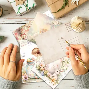 Vintage Easter Themed Postcard, 32pcs/set Easter Greeting Card, Easter Gift Card, Wall Sticker, Message Card, Gift for Friends & Family