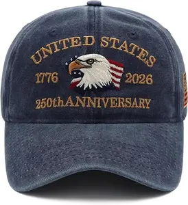 United States 250th Anniversary Hat,1776-2026 Eagle Embroidery Patriotic Baseball Cap,250 Anniversary USA Hat for Men Women