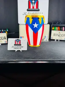 Puerto Rico Conga Piggy Bank Colorful 3D Printed Design with Flag & Yellow Drum Durable PLA Perfect for Cultural Events & Gifts Matte Ornaments Decor Lightweight 7 Inches