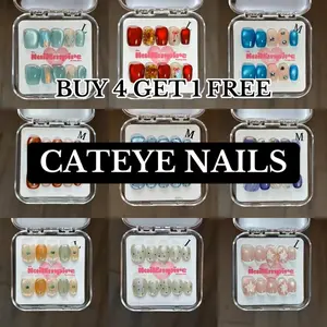 CATEYE NAILS | The Nail Empire | 10pcs Press On Nails | Almond nails | Short nails | Cute | Glossy | High quality | most affordable