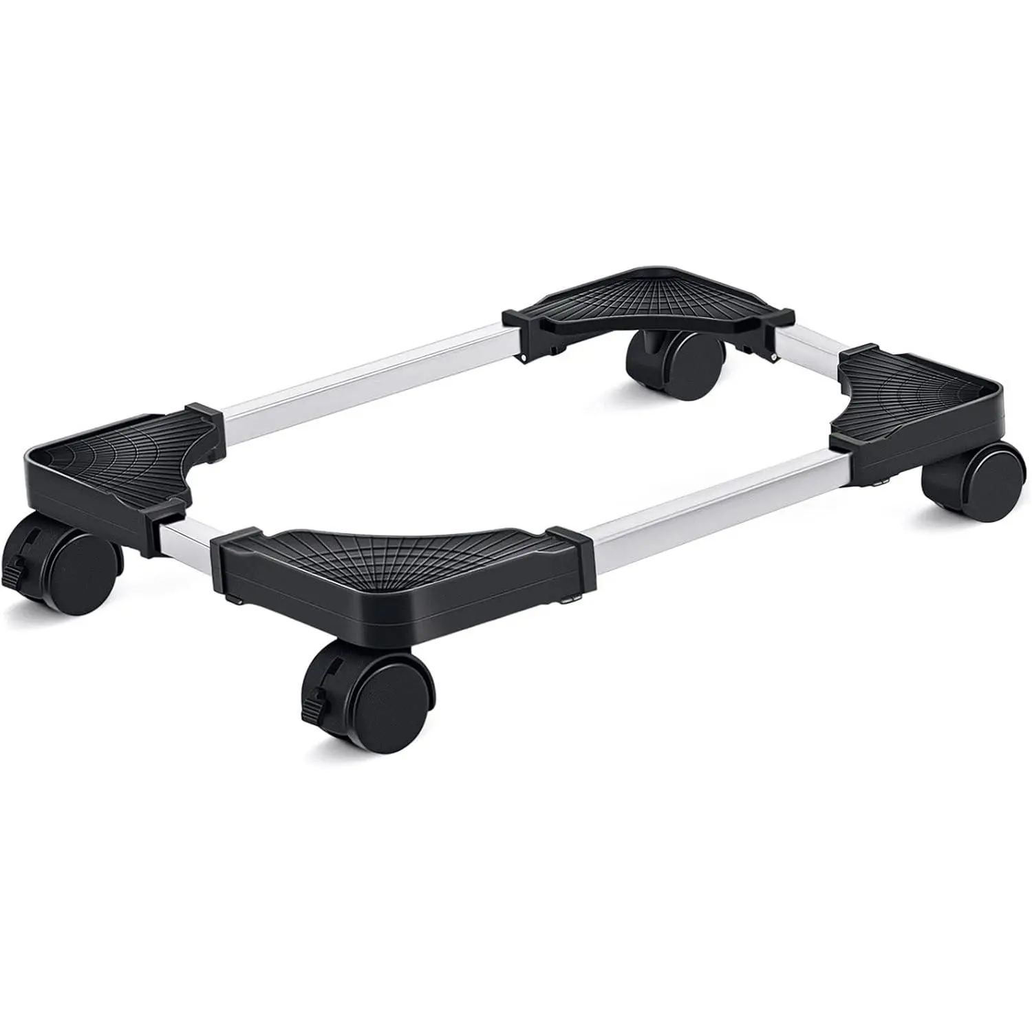 Mobile CPU Stand Adjustable Computer Tower Stand with 4 Caster Wheels Fits  PC (Black)