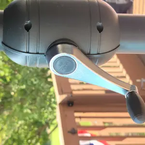 COSTWAY 15/13Ft Solar Patio Umbrella with Base, Extra Large Outdoor Double-Sided Twin Umbrella with 36 LED Lights & Crank Handle for Garden, Deck, Poolside, Patio