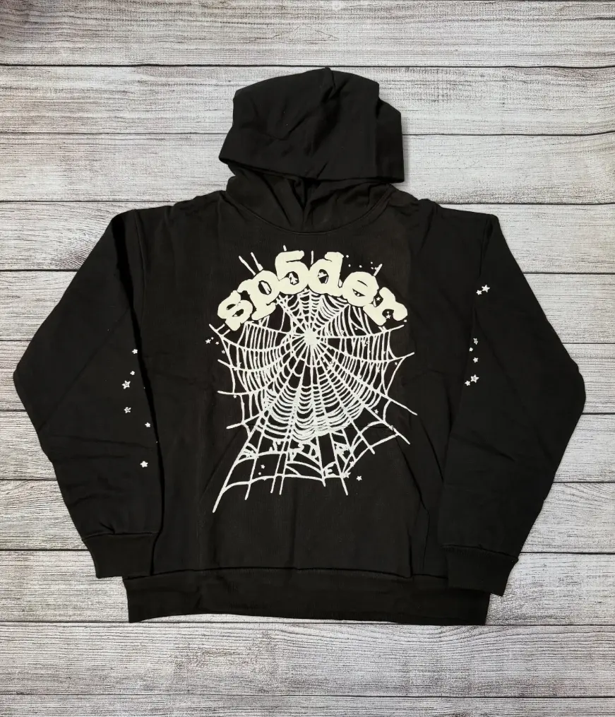 Black Spider Web Graphic Hoodie, Gothic Y2K Oversized Pullover Sweatshirt, Alternative Streetwear Hoodie for Men & Women