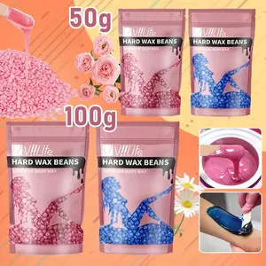 Viilife Hard Wax Beans 100g/50g, Wax Beads for Hair Removal, Pain-Free Full Body Care Hair Removal, Gentle Formula for Sensitive Skin, Home Use, Facial Waxing, Legs, Armpits, Bikini Area, Face