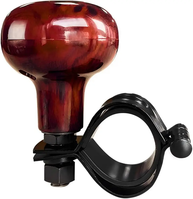 Woodgrain Steering Wheel Spinner Knob, Anti Slip Automotive Power Handle Spinner, Smooth Ball Shape Aid Knob to Control Steering Wheel Easier,  Accessories (Woodgrain)