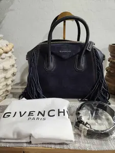 Pre-owned Givenchy Suede Shoulder Bags Antigona Small Blue with Fringe Premium Quality, Elegant Design, Perfect for Everyday Wear