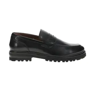 Stacy Adams Mens Hayes Moc Toe Penny Slip On Dress Loafers  - Black