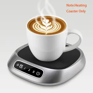 Thermal Heating Cup Mat with 3 Temperature Settings, USB Plug-In Heating Coaster Touchscreen Interface Voice Prompt, Sturdy Durable, Ideal for Autumn Winter Coffee Milk Warmer