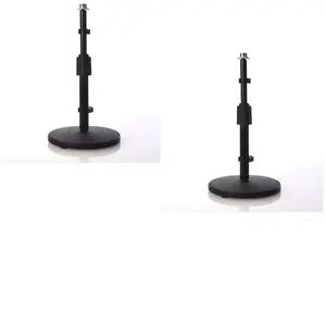 LyxPro DKS-1 Desktop Microphone Stand, Adjustable Height and Weighted Base, 3/8 Inch - 5/8 Inch Adaptor (Pack of 2)