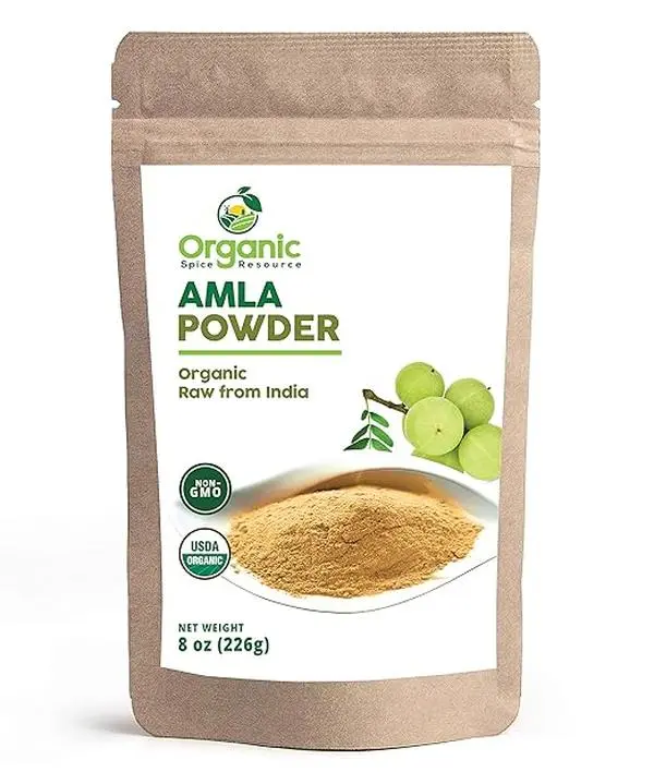 Organic Amla Powder (Amalaki) - 8 oz (226g), 100% Raw Natural from India, Non-GMO, Adult-Friendly, 12-Month Shelf Life, Bag-Ready for Cupboard Storage by SHOPOSR