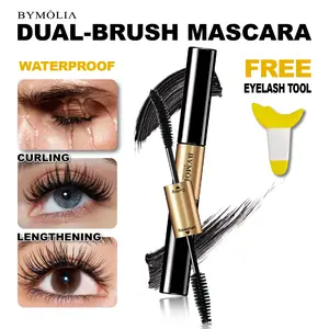 BYMOLIA 2-in-1 Dual-Ended Curl & Length Mascara Volumizing Thickening & Lengthening Waterproof Smudge-Proof 24H Long-Lasting Wear