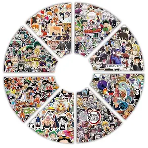 50/100pcs Cartoon Mix Anime Stickers Attack On Titan Jujutsu Kaisen Decals Skateboard Laptop Car Motorcycle Waterproof Sticker