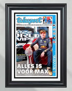 2022 Max Verstappen F1 World Champion Unframed Poster - Red Bull Racing Front Page Newspaper Print - Formula 1 Racing History Decor - F1 Fan Art