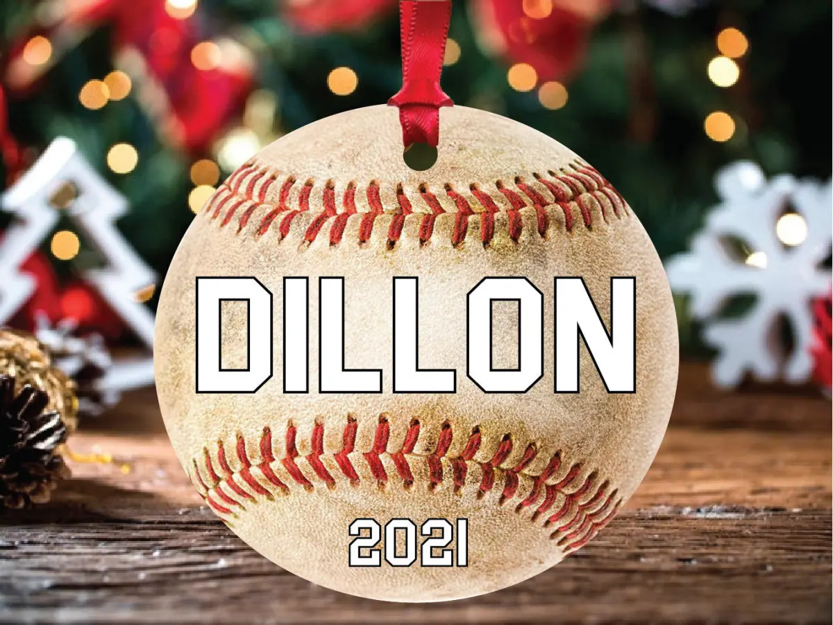 Personalized Baseball Christmas Ornament, Baseball Themed Gift Ideas, Kids Baseball Gifts, Team Baseball Gift, Custom Baseball Year Name