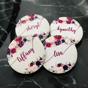 Personalized Mirrors Pouch Included for Personal Use or Bridesmaid Proposal Gift Bridesmaid Mirrors Gift for Her Sister Mom 3 Inches Flat Design for Easy Storage in Pockets Wallets and Pouches